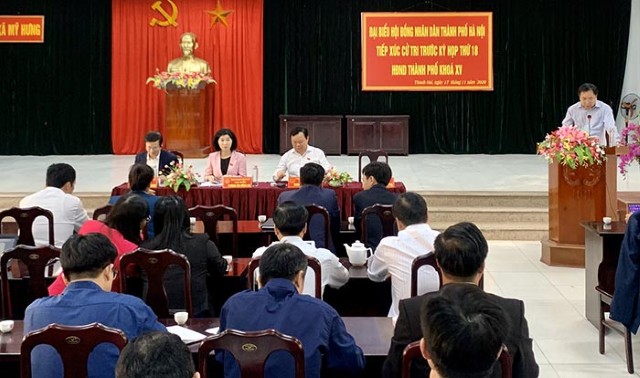 Phó Chủ tịch HĐND TP Phùng Thị Hồng Hà tiếp xúc cử tri huyện Thanh Oai 